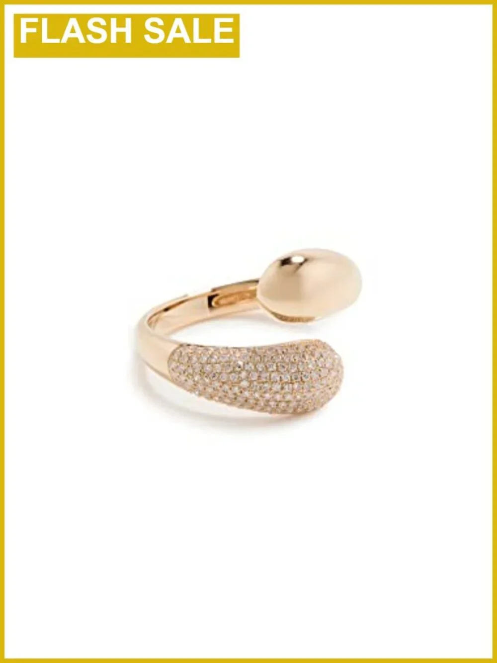 14k Yellow Gold Diamond Double Dome Ring Pave 0.34ct Statement